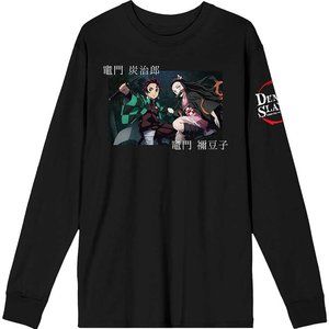 NEW Demon Slayer Tanjiro & Nezuko Unisex Long Sleeve Tee